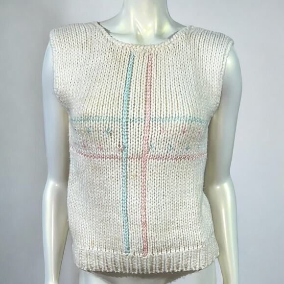 90s California Poppy Heart Knit Sweater Vest – Fair Condition, Pullover - Picture 1 of 14